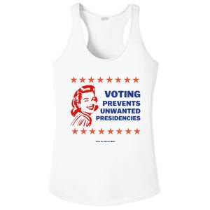 Voting Prevents Unwanted Presidencies Vote For Harris Walz Ladies PosiCharge Competitor Racerback Tank