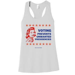 Voting Prevents Unwanted Presidencies Vote For Harris Walz Women's Racerback Tank