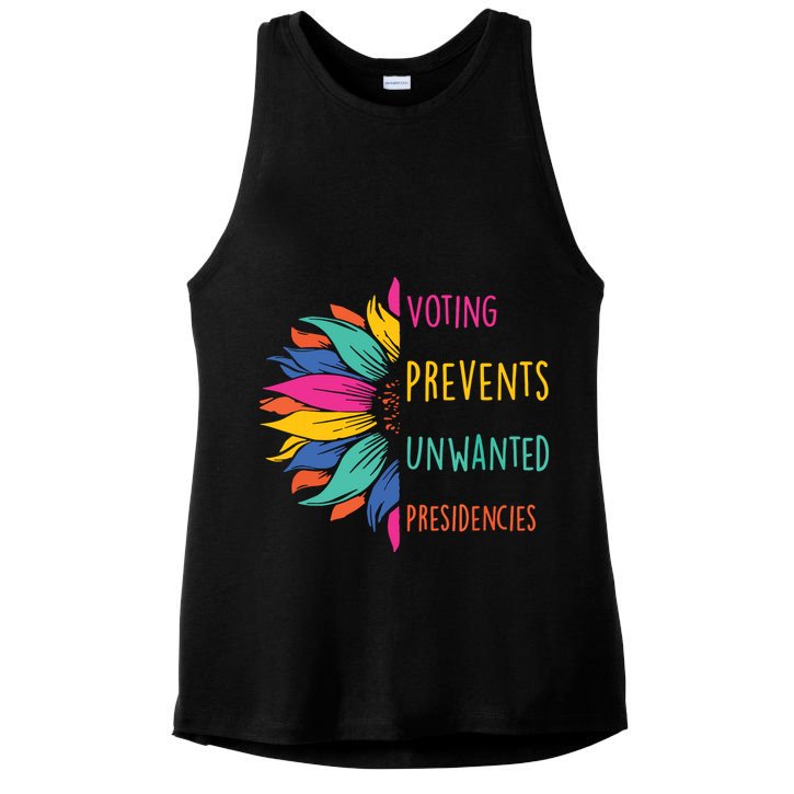 Voting Prevents Unwanted Presidencies Ladies PosiCharge Tri-Blend Wicking Tank