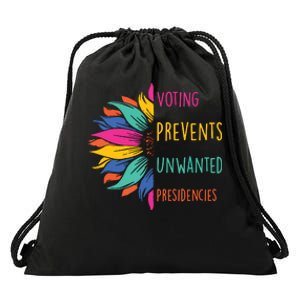 Voting Prevents Unwanted Presidencies Drawstring Bag