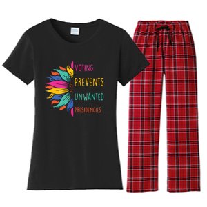 Voting Prevents Unwanted Presidencies Women's Flannel Pajama Set