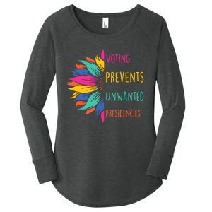 Voting Prevents Unwanted Presidencies Women's Perfect Tri Tunic Long Sleeve Shirt