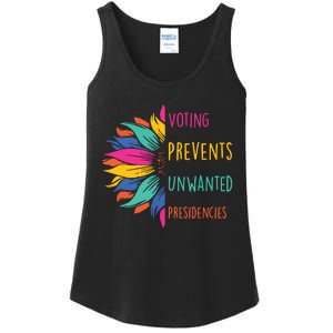 Voting Prevents Unwanted Presidencies Ladies Essential Tank