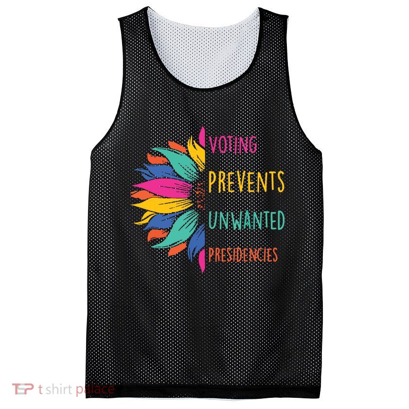 Voting Prevents Unwanted Presidencies Mesh Reversible Basketball Jersey Tank