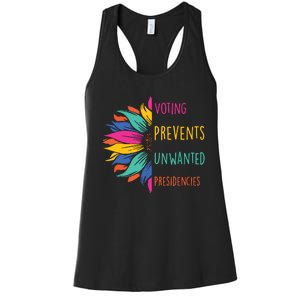 Voting Prevents Unwanted Presidencies Women's Racerback Tank