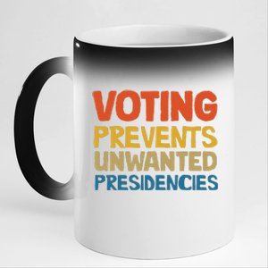 Voting Prevents Unwanted Presidencies 11oz Black Color Changing Mug