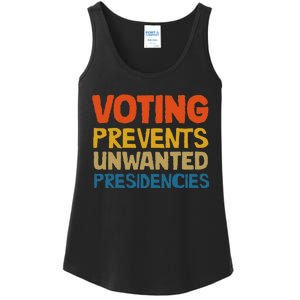 Voting Prevents Unwanted Presidencies Ladies Essential Tank