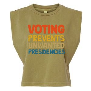 Voting Prevents Unwanted Presidencies Garment-Dyed Women's Muscle Tee