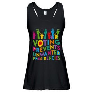 Voting Prevents Unwanted Presidencies Harris Walz 2024 Funny Ladies Essential Flowy Tank