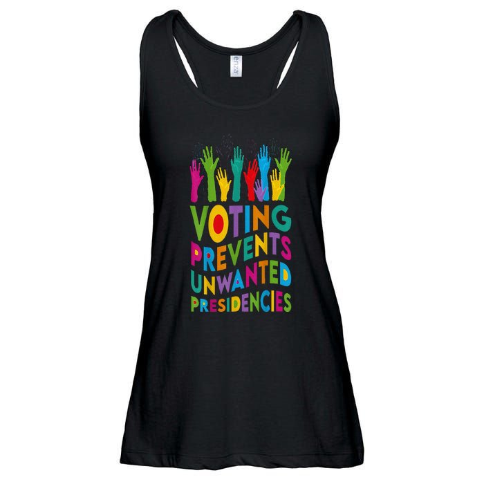 Voting Prevents Unwanted Presidencies Harris Walz 2024 Ladies Essential Flowy Tank