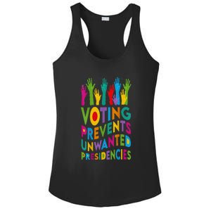 Voting Prevents Unwanted Presidencies Harris Walz 2024 Ladies PosiCharge Competitor Racerback Tank