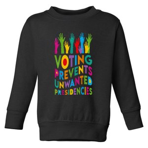 Voting Prevents Unwanted Presidencies Harris Walz 2024 Toddler Sweatshirt