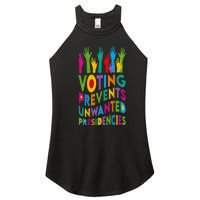 Voting Prevents Unwanted Presidencies Harris Walz 2024 Women's Perfect Tri Rocker Tank