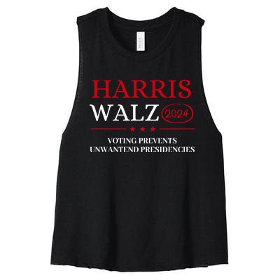 Voting Prevents Unwanted Presidencies Women's Racerback Cropped Tank