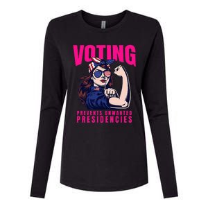 Voting Prevents Unwanted Presidencies Womens Cotton Relaxed Long Sleeve T-Shirt