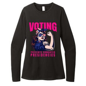 Voting Prevents Unwanted Presidencies Womens CVC Long Sleeve Shirt