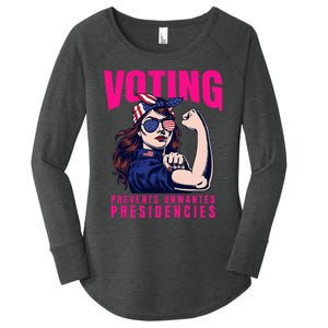 Voting Prevents Unwanted Presidencies Women's Perfect Tri Tunic Long Sleeve Shirt