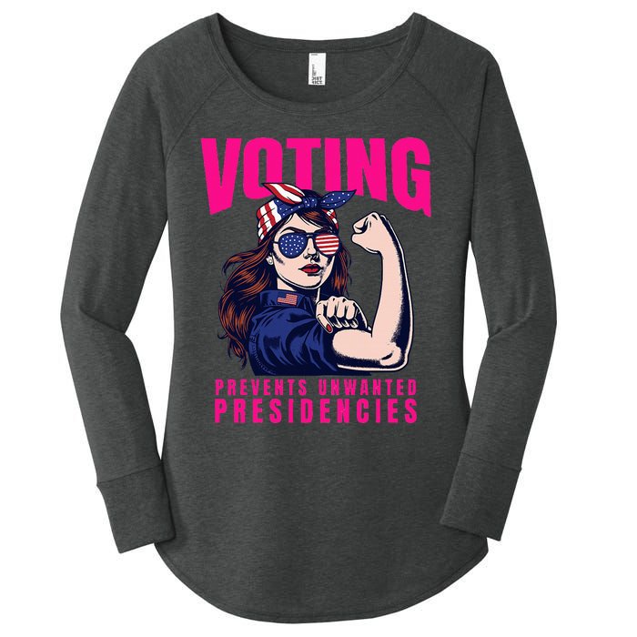 Voting Prevents Unwanted Presidencies Women's Perfect Tri Tunic Long Sleeve Shirt