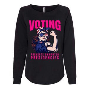 Voting Prevents Unwanted Presidencies Womens California Wash Sweatshirt