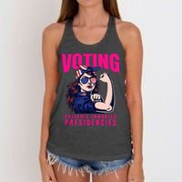 Voting Prevents Unwanted Presidencies Women's Knotted Racerback Tank