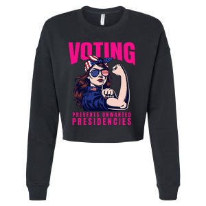 Voting Prevents Unwanted Presidencies Cropped Pullover Crew