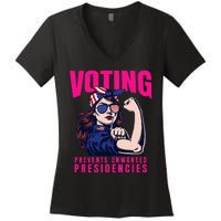 Voting Prevents Unwanted Presidencies Women's V-Neck T-Shirt