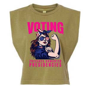 Voting Prevents Unwanted Presidencies Garment-Dyed Women's Muscle Tee