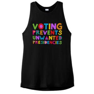 Voting Prevents Unwanted Presidencies Ladies PosiCharge Tri-Blend Wicking Tank