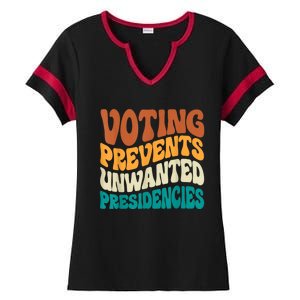 Voting Prevents Unwanted Presidencies Ladies Halftime Notch Neck Tee