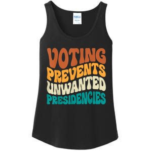 Voting Prevents Unwanted Presidencies Ladies Essential Tank