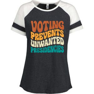 Voting Prevents Unwanted Presidencies Enza Ladies Jersey Colorblock Tee