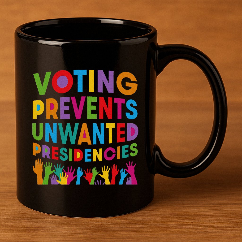 Voting Prevents Unwanted Presidencies Gift 11oz C Handle Ceramic Mug