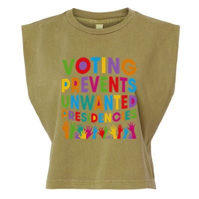 Voting Prevents Unwanted Presidencies Gift Garment-Dyed Women's Muscle Tee
