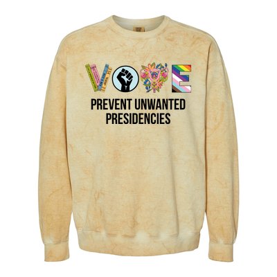 Vote Prevent Unwanted Presidencies Colorblast Crewneck Sweatshirt