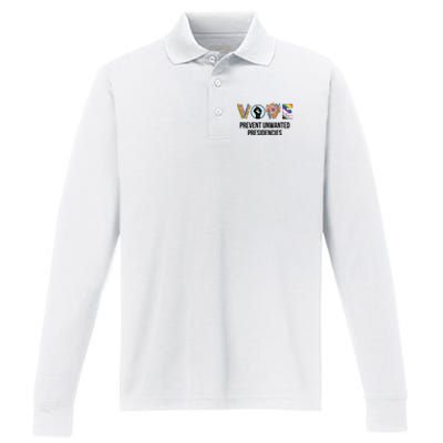 Vote Prevent Unwanted Presidencies Performance Long Sleeve Polo