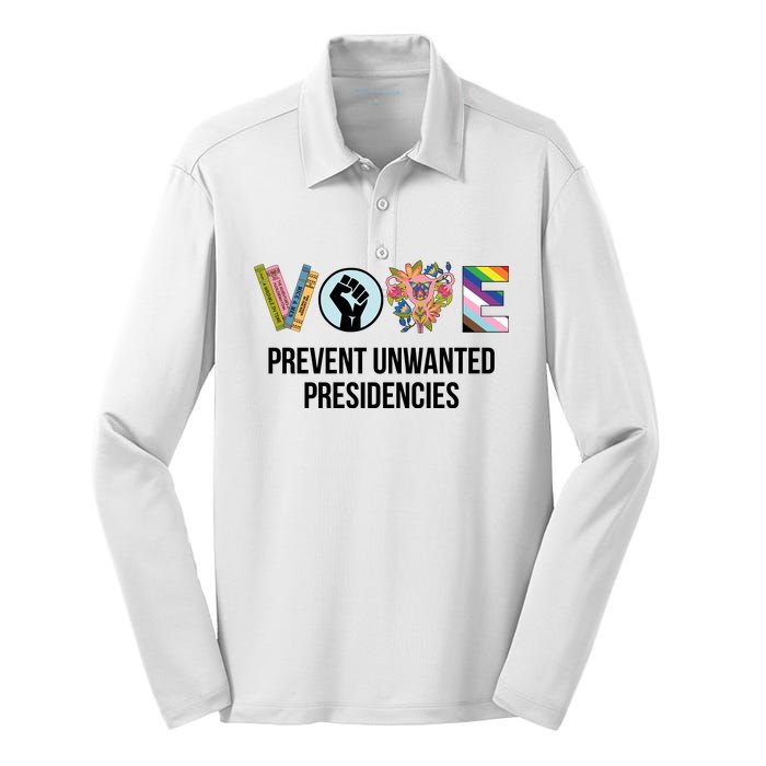 Vote Prevent Unwanted Presidencies Silk Touch Performance Long Sleeve Polo