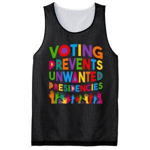 Voting Prevents Unwanted Presidencies Funny Saying Quote Mesh Reversible Basketball Jersey Tank