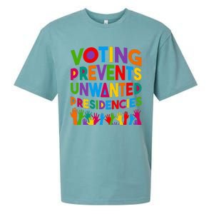 Voting Prevents Unwanted Presidencies Funny Saying Quote Sueded Cloud Jersey T-Shirt