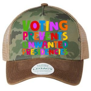 Voting Prevents Unwanted Presidencies Legacy Tie Dye Trucker Hat