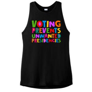 Voting Prevents Unwanted Presidencies Ladies PosiCharge Tri-Blend Wicking Tank