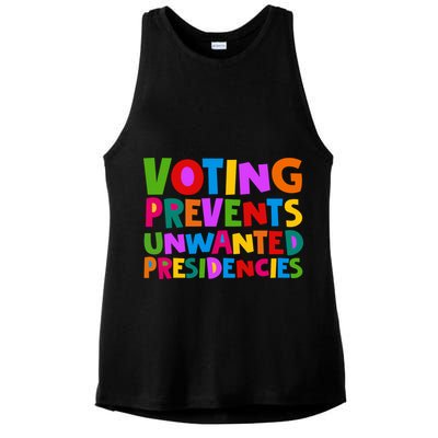 Voting Prevents Unwanted Presidencies Ladies PosiCharge Tri-Blend Wicking Tank