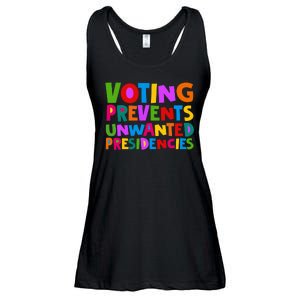 Voting Prevents Unwanted Presidencies Ladies Essential Flowy Tank