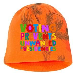 Voting Prevents Unwanted Presidencies Kati - Camo Knit Beanie