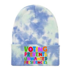 Voting Prevents Unwanted Presidencies Tie Dye 12in Knit Beanie