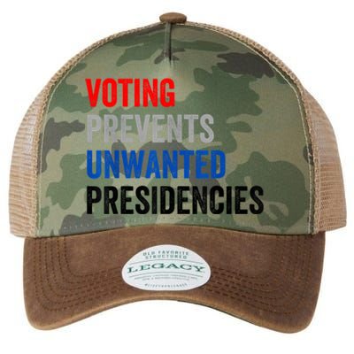 Voting Prevents Unwanted Presidencies Legacy Tie Dye Trucker Hat