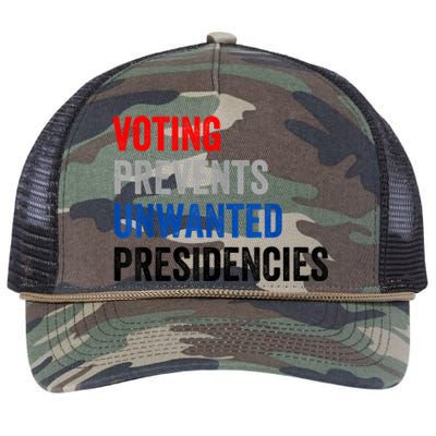 Voting Prevents Unwanted Presidencies Retro Rope Trucker Hat Cap