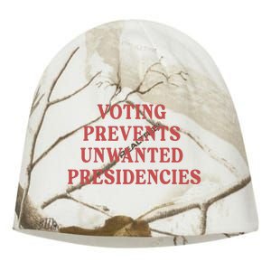 Voting Prevents Unwanted Presidencies Kati - Camo Knit Beanie