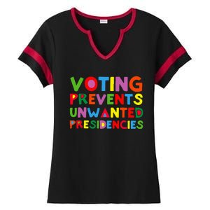 Voting Prevents Unwanted Presidencies Ladies Halftime Notch Neck Tee