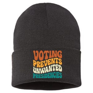 Voting Prevents Unwanted Presidencies Sustainable Knit Beanie