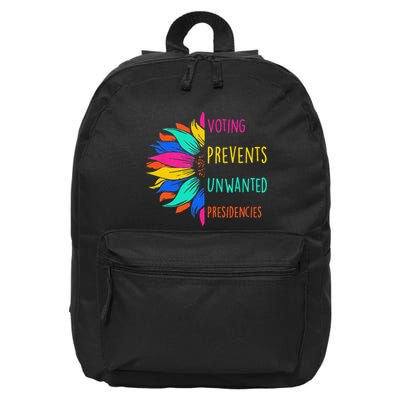 Voting Prevents Unwanted Presidencies Sunflower Gift 16 in Basic Backpack